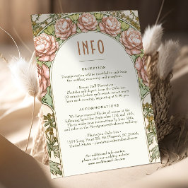 Bröllop Infoga INFO Vintage Art nouveau av Mucha Inbjudningar