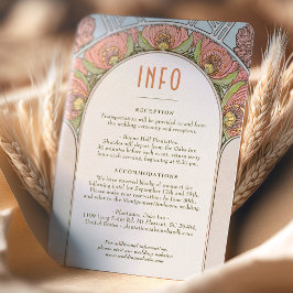 Bröllop Infoga INFO Vintage Art nouveau av Mucha Inbjudningar
