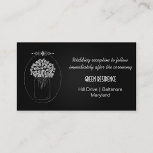 Bröllop Infoga Rustic Chalkboard Mason Burk Flower Tilläggskort
