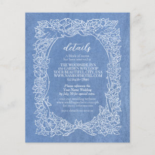 Bröllop Information Light Blue Wildblomma Bird Grä Flygblad