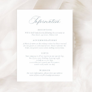 Bröllop-information om elegant Calligraphy-skript Inbjudningar