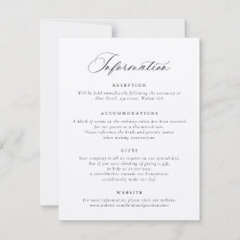 Bröllop-information om elegant Calligraphy-skript Inbjudningar