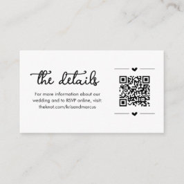 Bröllop - information om QR-kodhöljeskort Tilläggskort