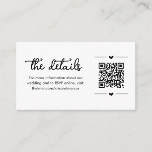 Bröllop - information om QR-kodhöljeskort Tilläggskort