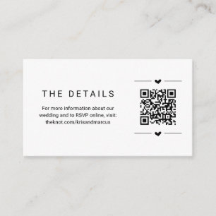 Bröllop - information om QR-kodhöljeskort Tilläggskort