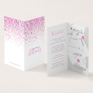 Bröllop information om rosa lila grått schema kart kort