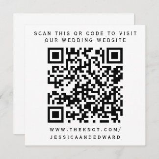 Bröllop-information Qr-kod Enkel svart, minimal Ch Program