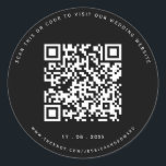 Bröllop-information Qr-kod Enkel svart, minimal Ch Runt Klistermärke<br><div class="desc">Designad för par som uppskattar enkelheten i modern estetik. Användan av en QR-kod gör det möjligt för dina gäster att få tillgång till detaljerad information om bröllop när det passar dem,  medan den svarta och minimala designen tillför en liten del av klassen.</div>