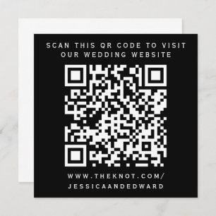 Bröllop-information Qr-kod enkel svart vit minimal Program