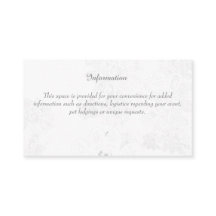 Bröllop informationshölje (med vit Blommigt)