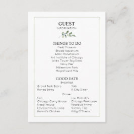 Bröllop-informationskort för gästinformation tilläggskort