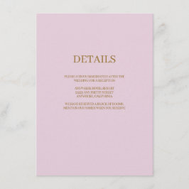Bröllop-informationskort för lila Modern Type Tilläggskort