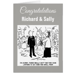 Bröllop. Ingen tid att gå över till liten utskrift Hälsningskort