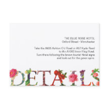 Bröllop-instruktioner för modern Retro-Blommigt in