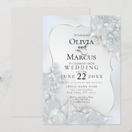 BRÖLLOP | Isig Blue Pearl Shimmer Inbjudningar