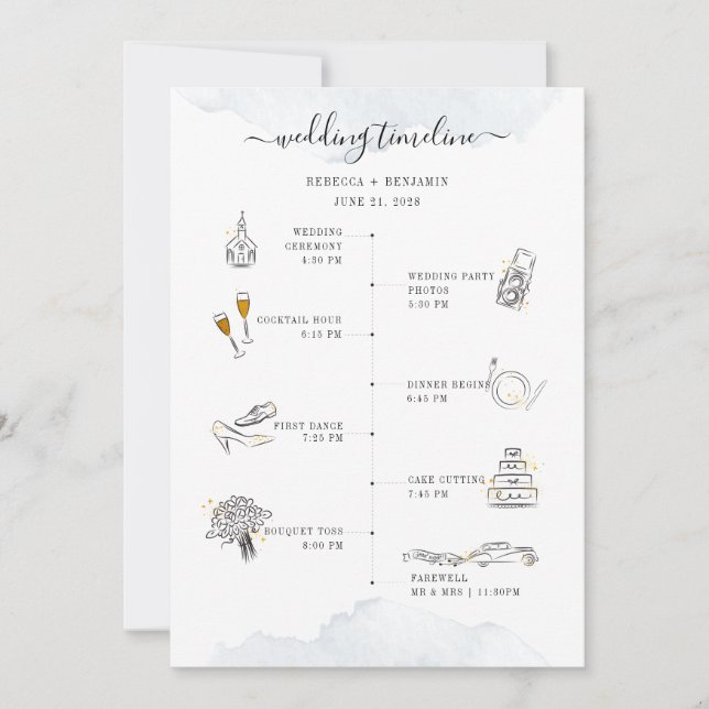 Bröllop Itinerära, moderna ikonprogram Inbjudningar (Framsida)