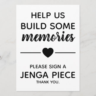 Bröllop Jenga Guest Bok signera Inbjudningar