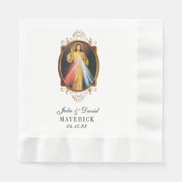 Bröllop Jesus Divine Mercy Elegant Papper Napkins Pappersservett
