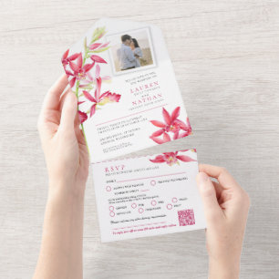 Bröllop jewel orchid vattenfärgsmåltid OSA QR-foto