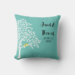 Bröllop-jubileet love birds cushien kudde