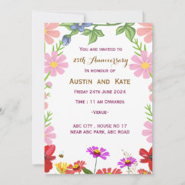 Bröllop-jubileumsinbjudan Inbjudningar