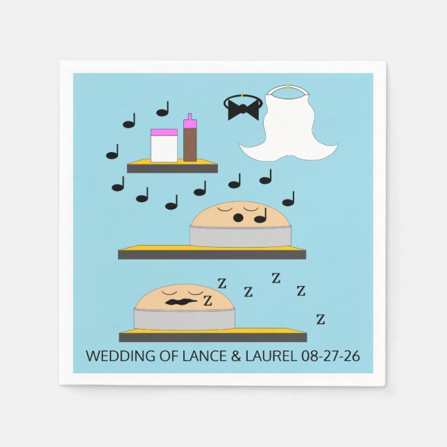 Bröllop-kakor före frysning pappersservett (Framsidan)