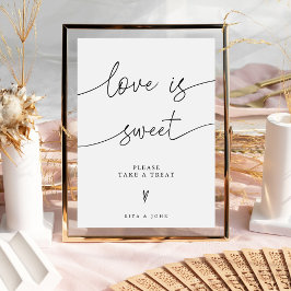 Bröllop Kärlek är Sweet Candy Buffet Dessert-skylt Poster