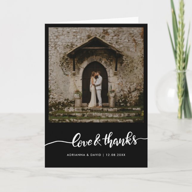 Bröllop Kärlek och tack för vitt skript (Framsida)