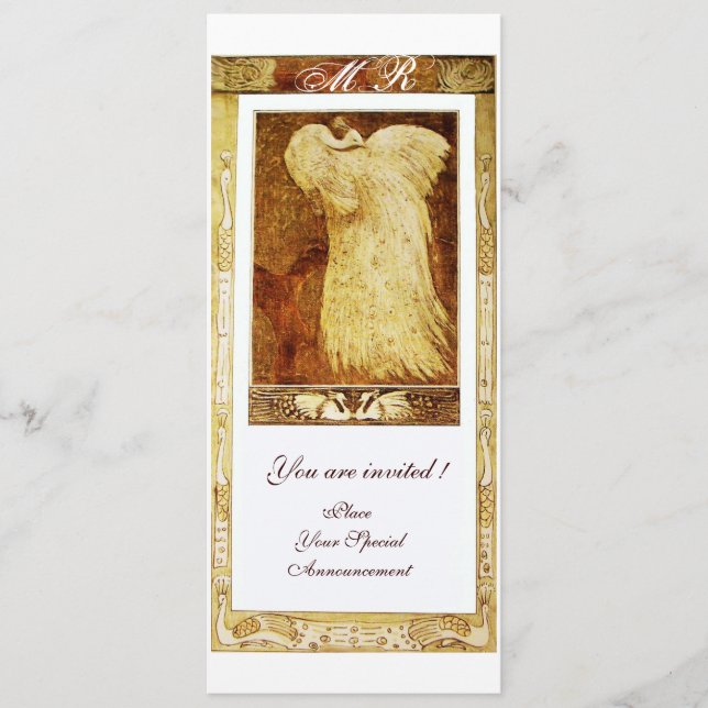 BRÖLLOP KÄRLEK PEACOCK MONOGRAM Brown-programmet Program (Framsida)