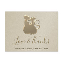 Bröllop Kattpar Gyllene Elegant Tack