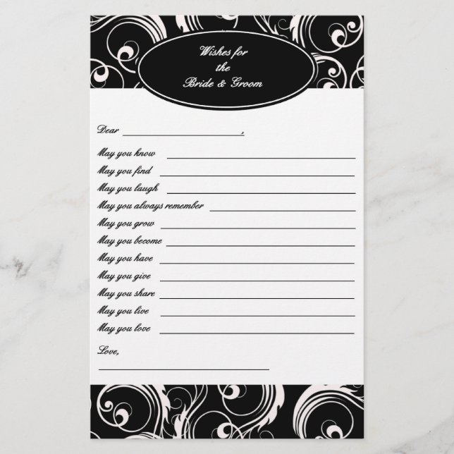 Bröllop Keepsak - Önskemål for Bride & Groom (Framsida)