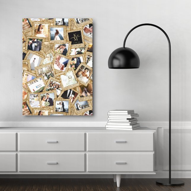 Bröllop Keepsaké 30 Photo Collage Guld ID1065 Canvastryck (Skapare uppladdad)
