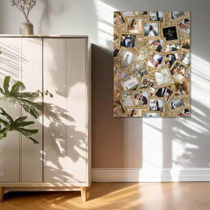 Bröllop Keepsaké 30 Photo Collage Guld ID1065 Fototryck