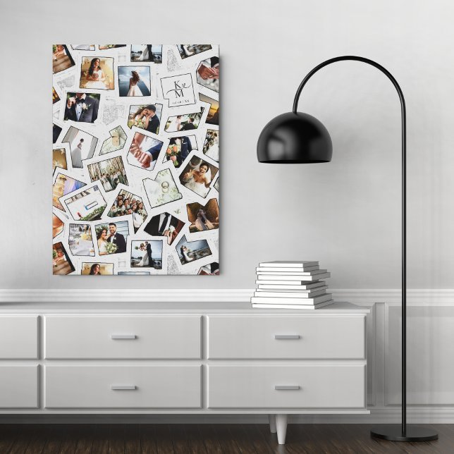 Bröllop Keepsaké 30 Photo Collage White ID1065 Canvastryck (Skapare uppladdad)
