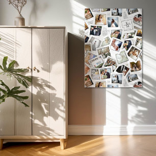 Bröllop Keepsaké 30 Photo Collage White ID1065 Fototryck