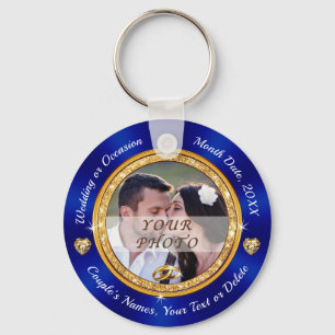 Bröllop Keepsakes for Guests, Dubbla Sided PHOTO Nyckelring