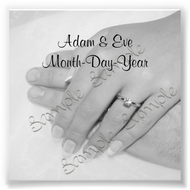 Bröllop Keepsaki Photo Fototryck (Framsidan)