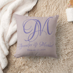 Bröllop Keepsaky Dusty Rosa Monogram Pillow Kudde