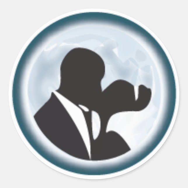 Bröllop Kiss Runt Klistermärke (Framsida)