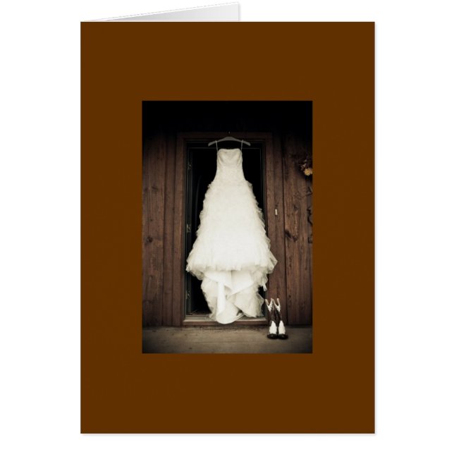 bröllop-klänning hälsningskort (Framsidan)