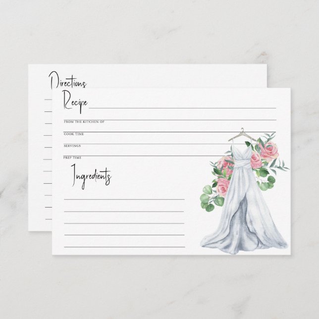 Bröllop-klänning - Möhippa, receptkort (Fram/baksida)
