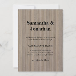 Bröllop Klassiskt Blont Trä Ränder Inbjudningar