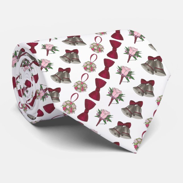 Bröllop Klockor Flowers Boutonniere Bow Groom Tie Slips (Rullad)