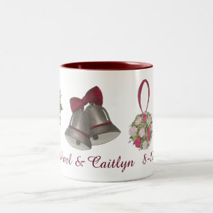 Bröllop Klockor Flowers Bow Tie Personlig mugg