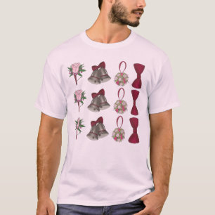 Bröllop Klockor Möhippa Ro Flower Bowtie Tee