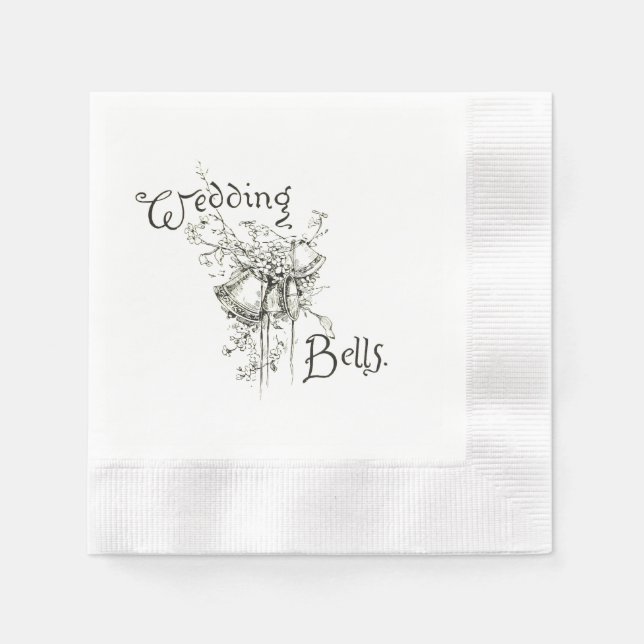 Bröllop Klockor Napkins Pappersservett (Framsidan)