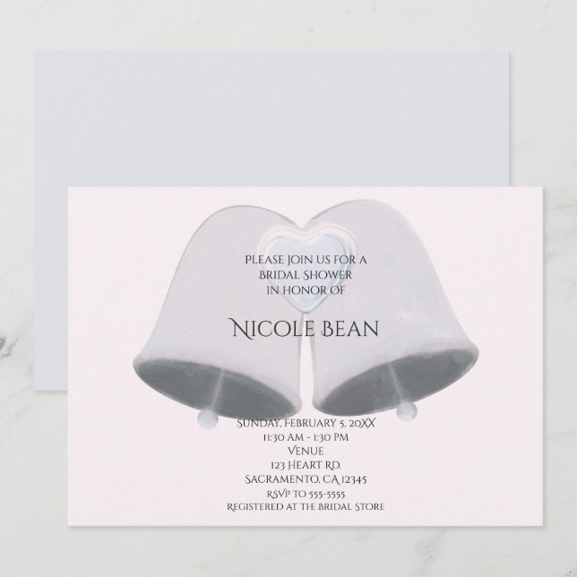 Bröllop Klockor och  Förlovning Möhippa Inbjudningar (Fram/baksida)