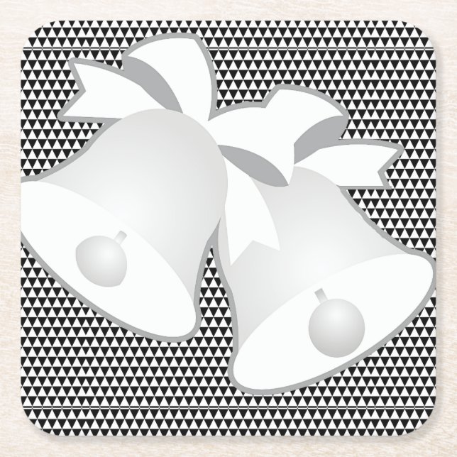 Bröllop Klockor Underlägg Papper Kvadrat (Framsidan)