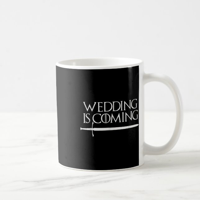 Bröllop Kommer Rolig Höna & Brudgum Fest För G Kaffemugg (Höger)
