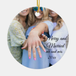 Bröllop kompisar A bröllopsdag Julgransprydnad Keramik
